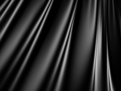 Abstract Black Satin Silk Cloth Waves Background