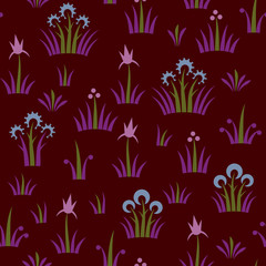 Seamless floral retro pattern of classic style