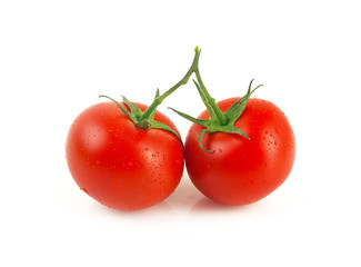 Cherry tomatoes on white background.