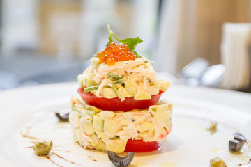 salad with crab and avocado