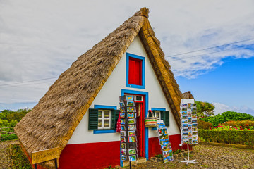 Fototapeta na wymiar Traditional cottage in Santana Madeira, Portugal