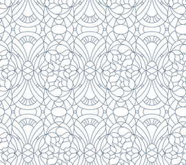 Seamless floral pattern. Composition of stylized flowers, leaves