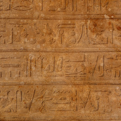 old egypt hieroglyphs carved on the stone