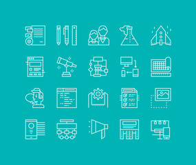Brand design line icons set