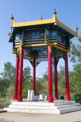 Arbour-rotunda with elements of Buddhist architecture