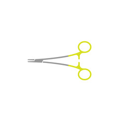 Flat Icon of Orthopedic Needle Holder Isolated on White