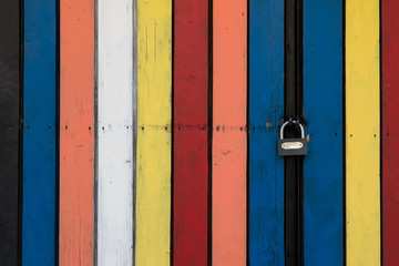 Locked Colorful Wooden Door