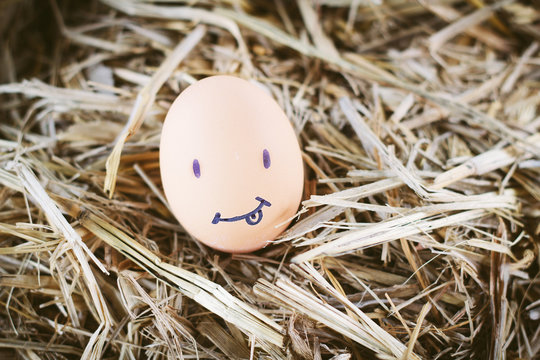 Painted  eggs about emotion on the face