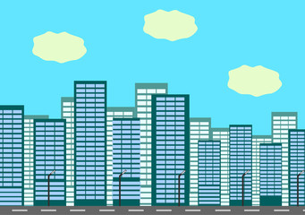 Vector illustration. Flat Cityscape.
