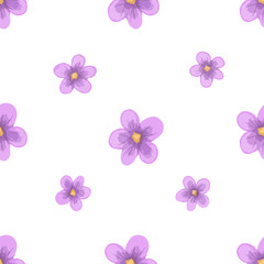 Fototapeta na wymiar Vector watercolor lavender blossom seamless pattern.