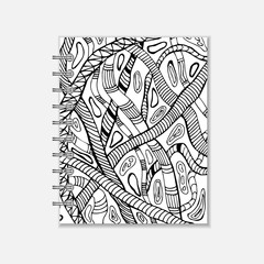 Notebook cover design with handmade snake pattern