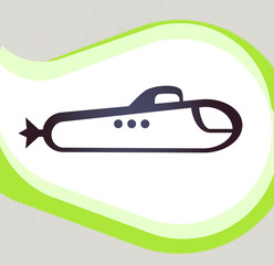 Submarine. Retro-style emblem, icon, pictogram