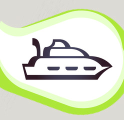 Ship. Retro-style emblem, icon, pictogram