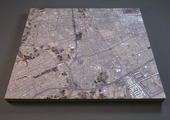 Riyad mappa, vista satellitare 3d, Arabia saudita