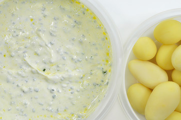 Pellkartoffeln mit Quark und Leinöl