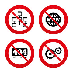 Website database icon. Internet globe and repair