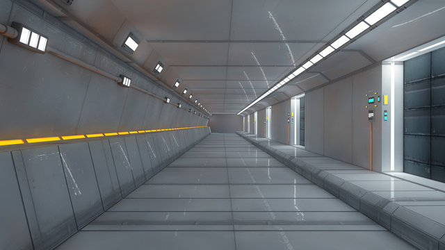 Futuristic SCIFI and futuristic corridor