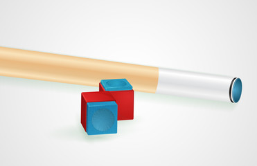 Billiard cue and pool chalk