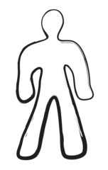 doodle man silhouette icon