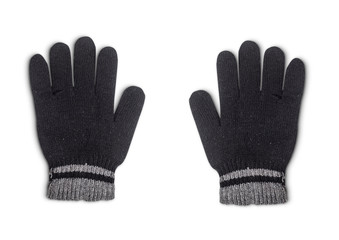 Wool gloves on white background