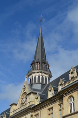 Fototapeta na wymiar Clocher de l'ancienne chapelle du Bon Sauveur à Caen (Normandie)