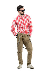 Fototapeta premium Relaxed casual hipster with sunglasses looking away