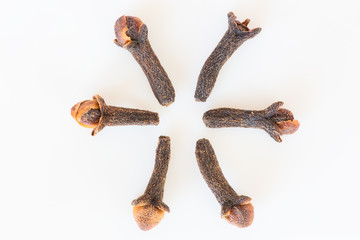 Isolated cloves' mosaic still life