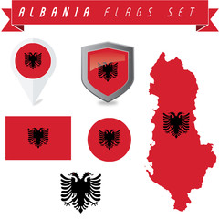 Albania Flags Set