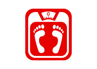 Bathroom scale on white background