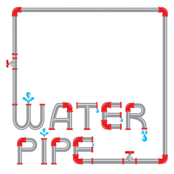 Abstract pipeline frame with decorative letters