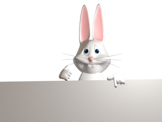 Obraz premium Hase Osterhase 3D weiß zeigen Comic