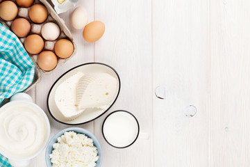 Sour cream, milk, cheese, eggs, yogurt and butter