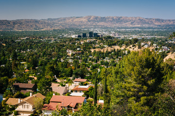 View of the San Fernando Valley from Top of Topanga Overlook, in