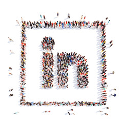 people in the shape of media icons.