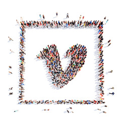 people in the shape of media icons.