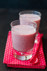 fresh homemade smoothie with strawberry and banana