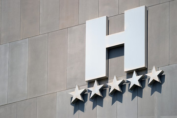 Detail of a five stars luxury hotel facade