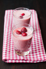 fresh homemade smoothie with strawberry and banana