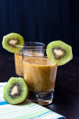 fresh homemade smoothie with kiwi and banana
