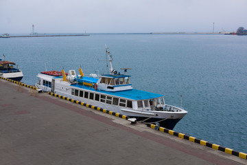 passenger ship anchored in port