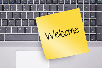 Welcome Note on Keyboard