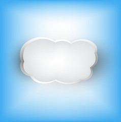 Talk white cloud on a blue background