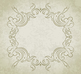 Old frame on grunge style background with blank space for text.