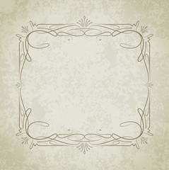 Old frame on grunge style background with blank space for text.