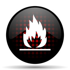 flame red glossy web icon