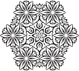 Abstract vector round lace design - mandala, decorative element