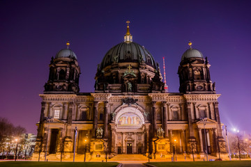 Fototapeta na wymiar Berliner Dom in the night. Berlin Cathedral (Berliner Dom) BERL