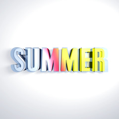 Summer written in 3d, summer, written in 3d.