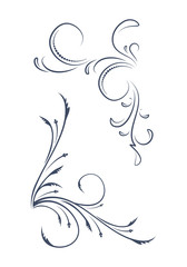 A pair of ornamental, floral corners. Vector illustration for yo