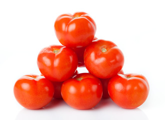 fresh tomatoes isolated on white background